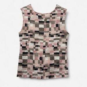 Vintage Casual Corner Annex Geometric‎ Colorblock Popcorn Top